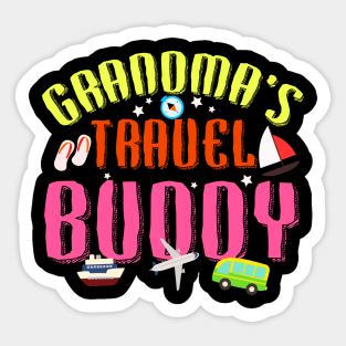 Grandma's Travel Buddy Traveling Adventure T shirt Sticker